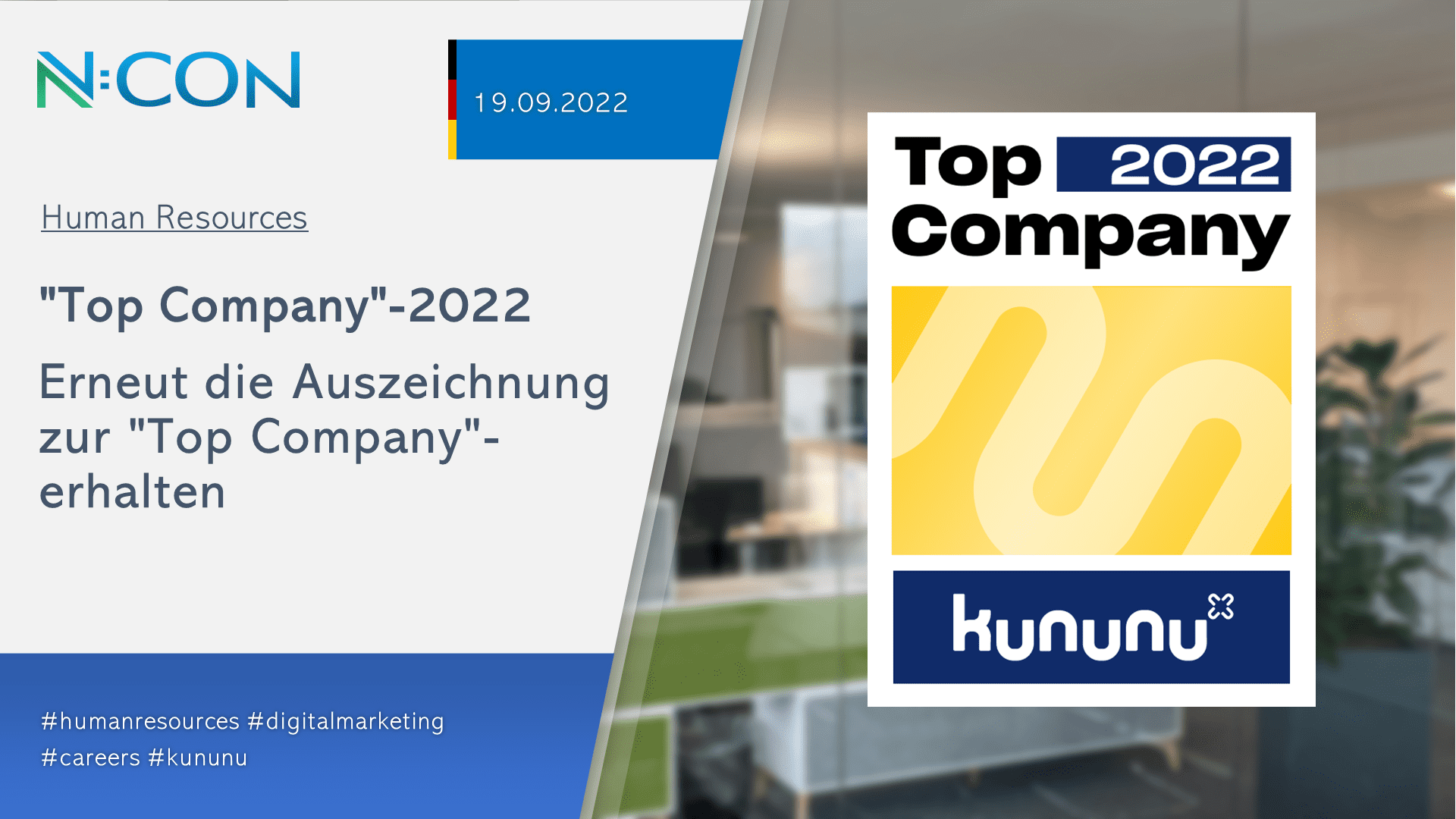 Wir haben erneut die Auszeichung zur "Top Company" erhalten! - n:con - 19.09.2022